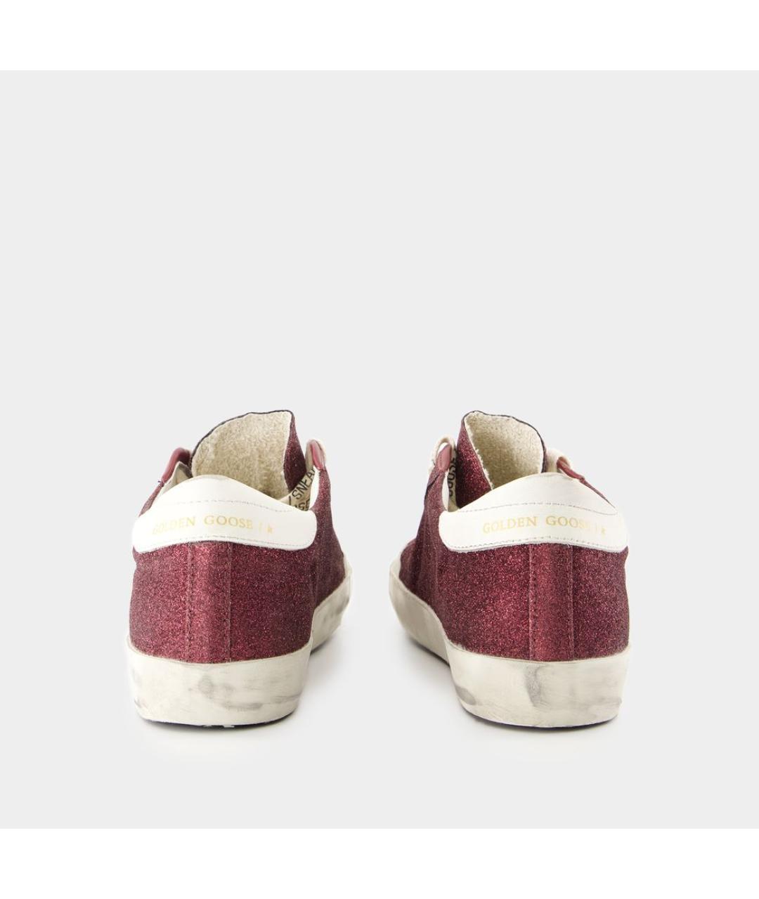 GOLDEN GOOSE DELUXE BRAND Бордовые кожаные кеды, фото 3