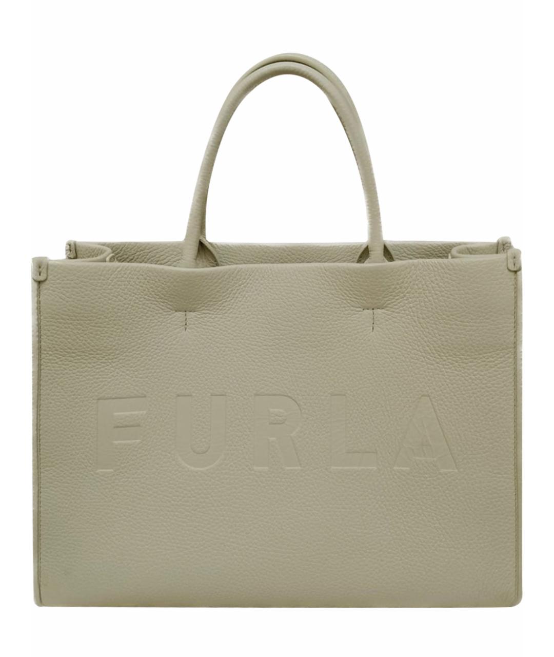 FURLA Белая кожаная сумка тоут, фото 1