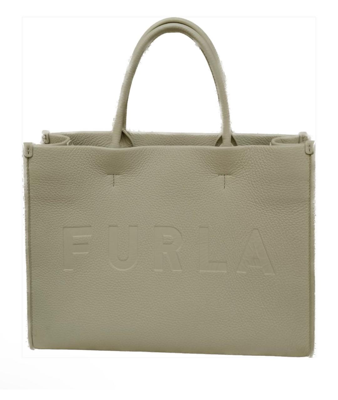 FURLA Белая кожаная сумка тоут, фото 6