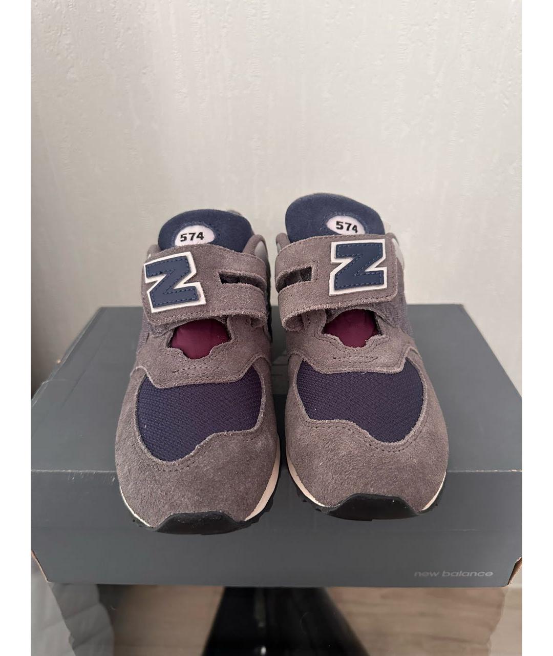 NEW BALANCE Серые замшевые кеды, фото 2