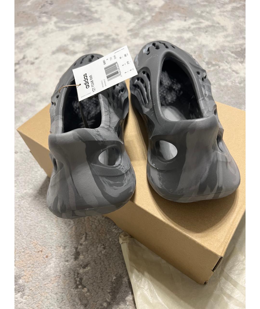YEEZY Серые резиновые шлепанцы, фото 4