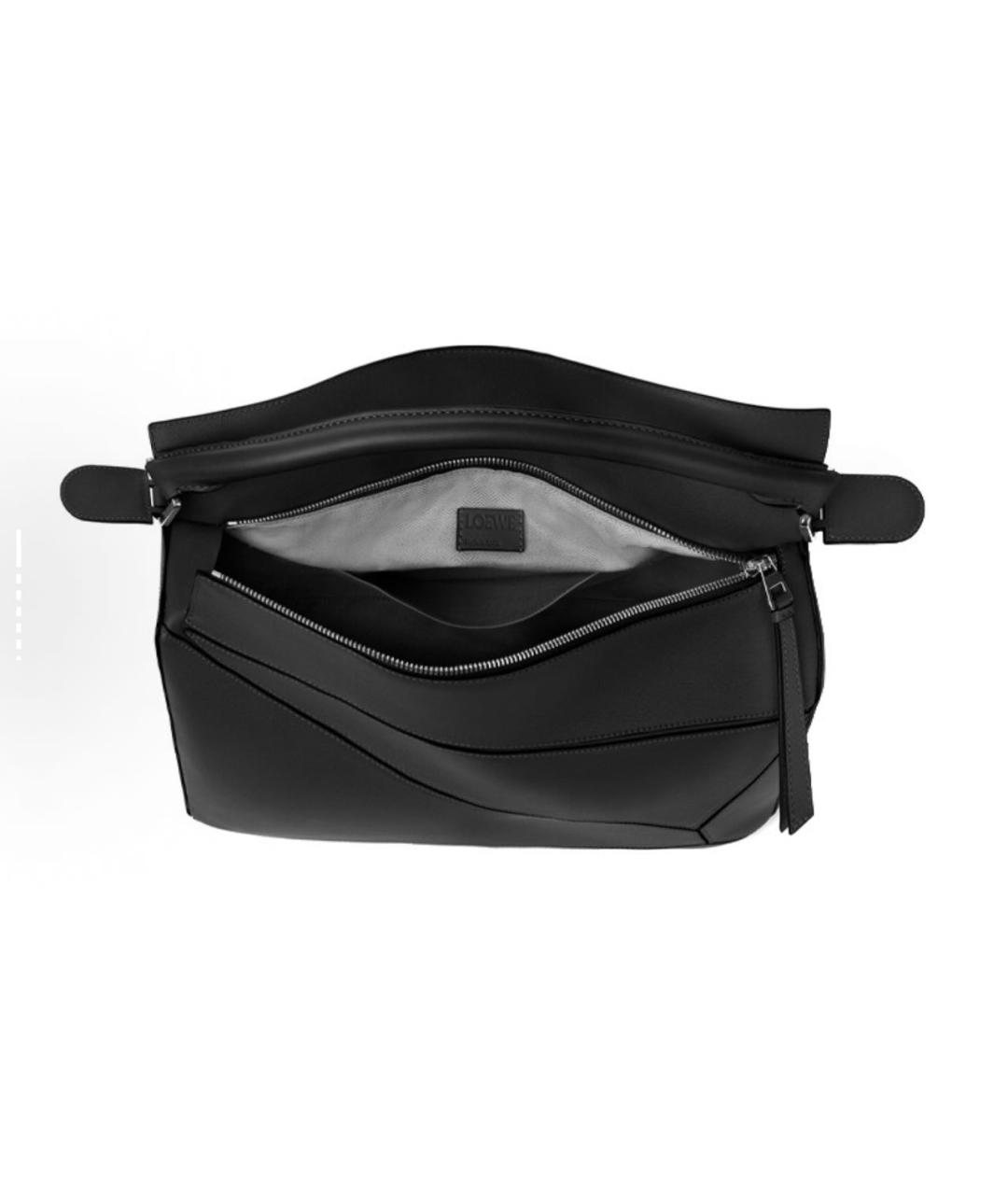 LOEWE Черная кожаная сумка с короткими ручками, фото 5