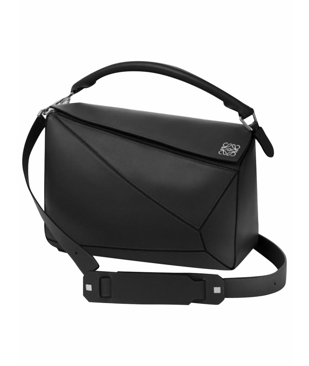 LOEWE Черная кожаная сумка с короткими ручками, фото 10