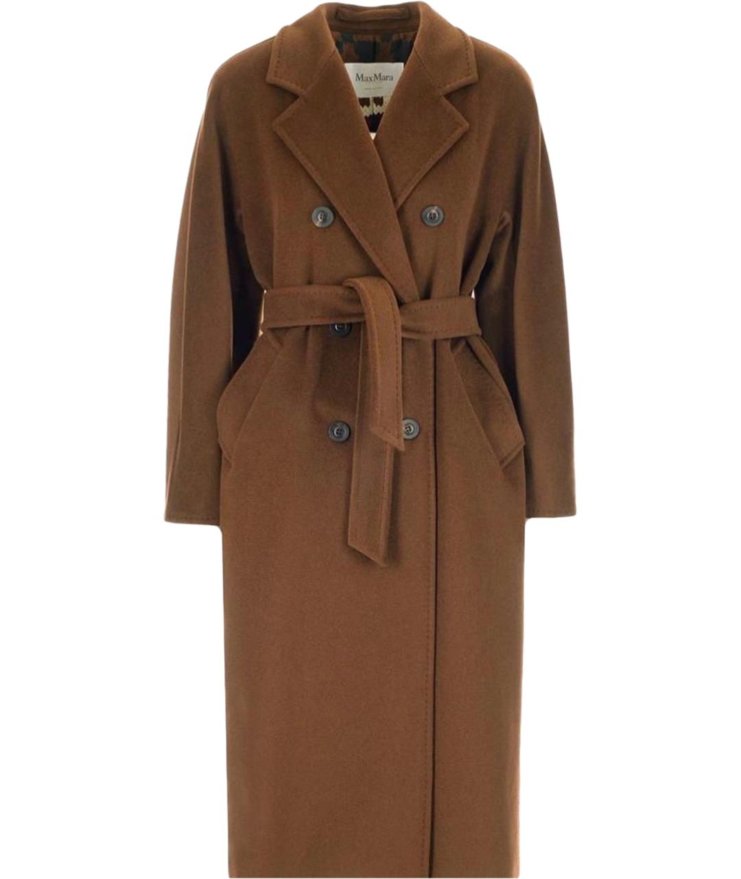 MAX MARA Коричневое шерстяное пальто, фото 1