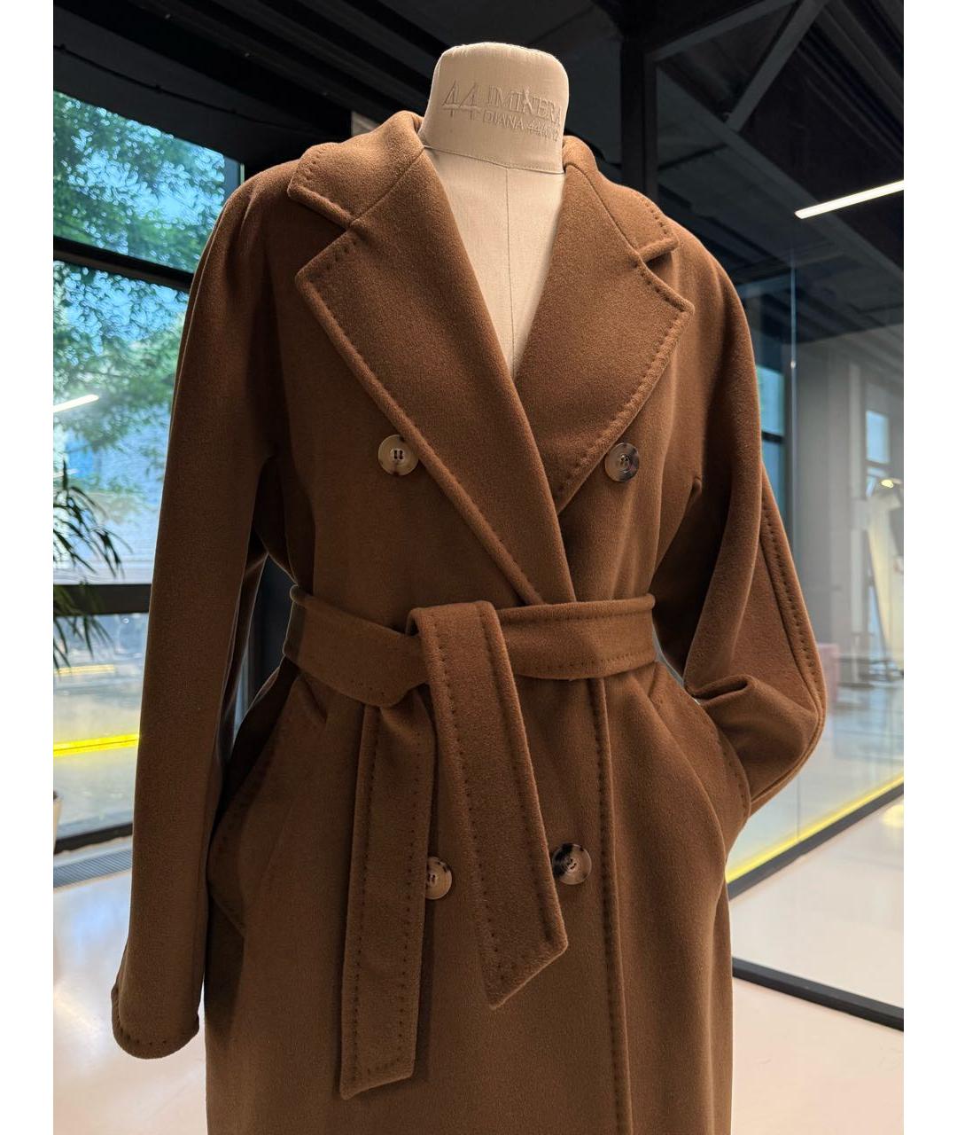MAX MARA Коричневое шерстяное пальто, фото 4