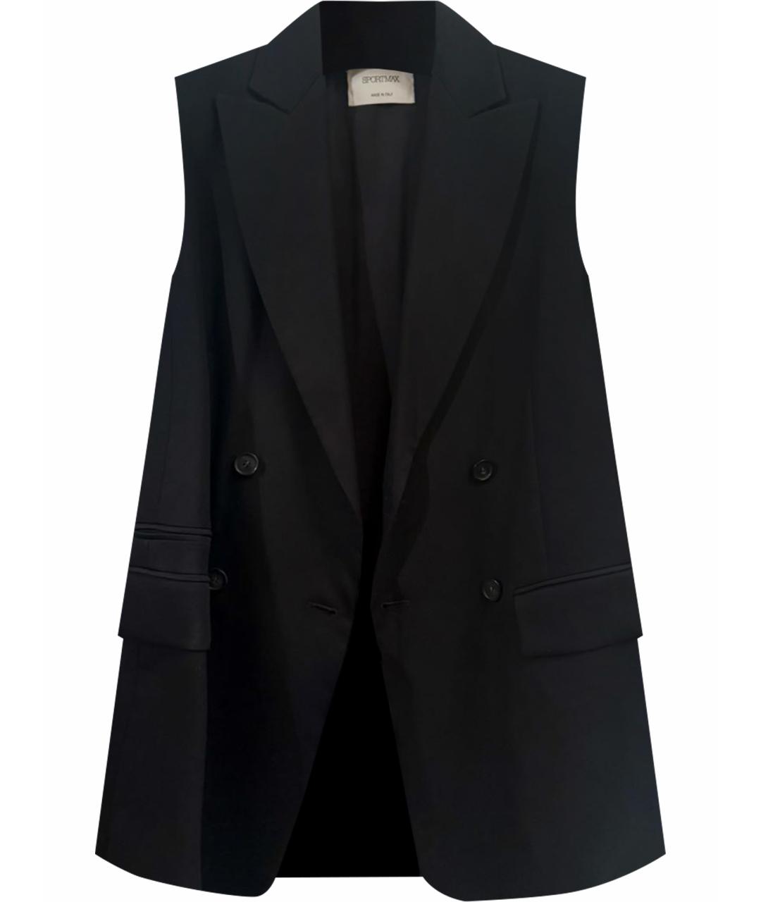 SPORTMAX Черный хлопковый жилет, фото 1