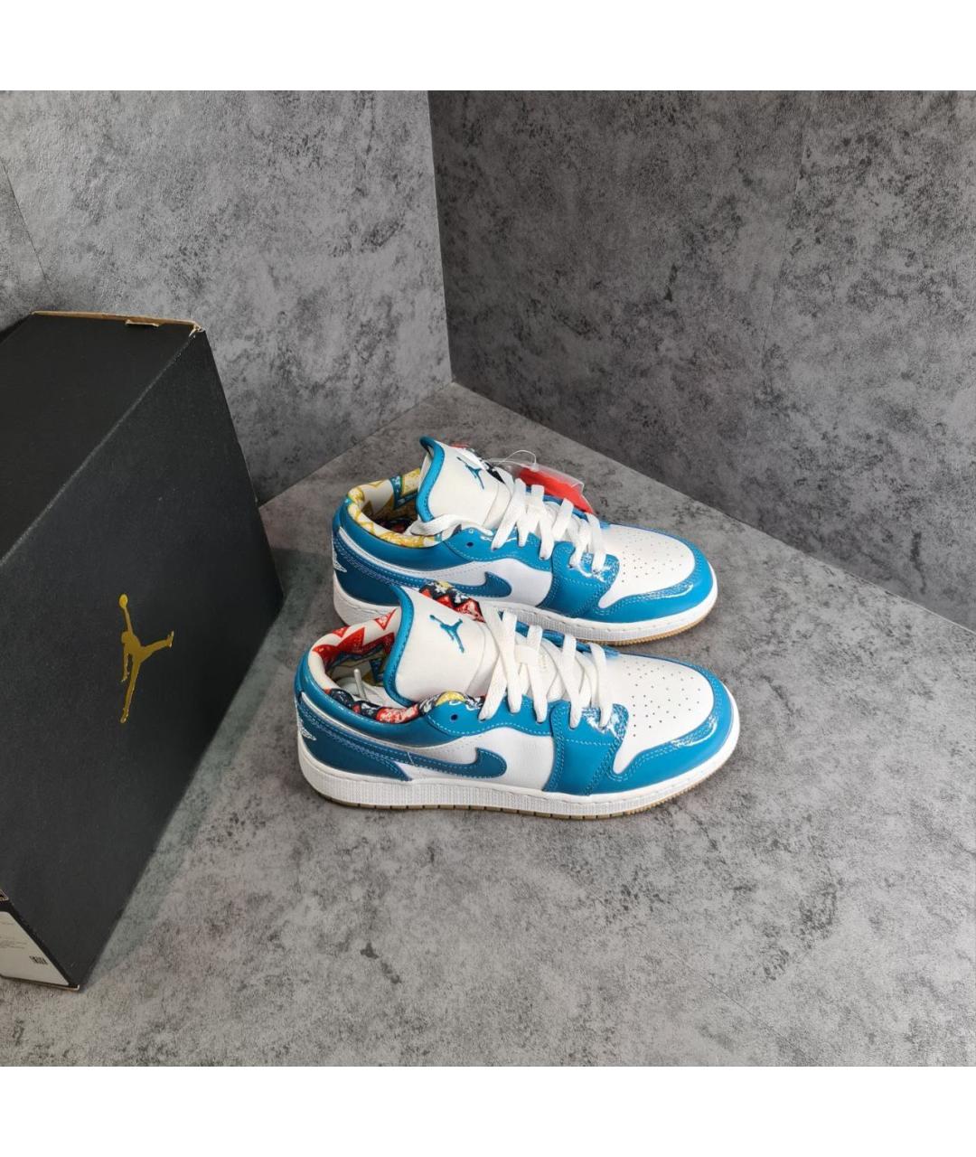 NIKE Голубые кожаные кеды, фото 2