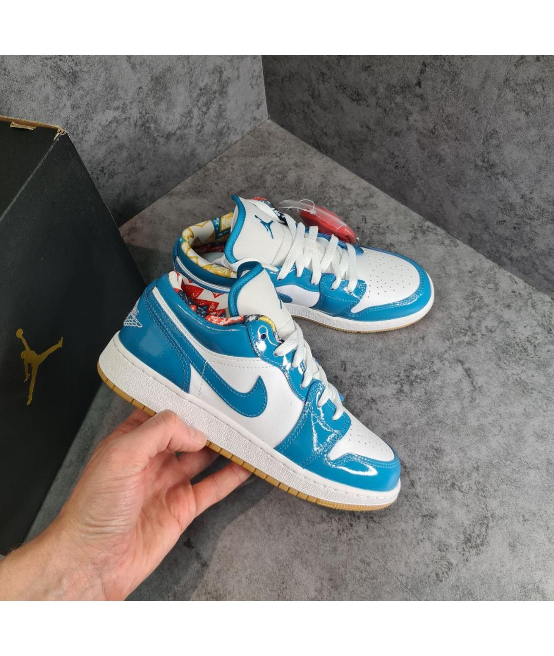NIKE Голубые кожаные кеды, фото 3