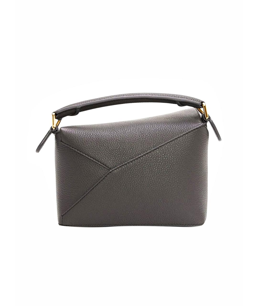 LOEWE Черная кожаная сумка с короткими ручками, фото 11