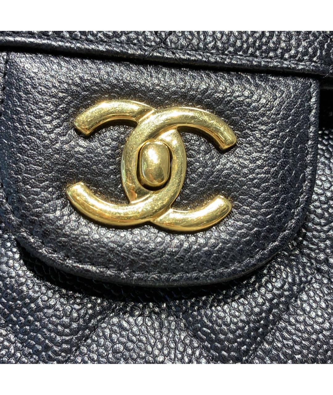 CHANEL Черная кожаная сумка тоут, фото 8