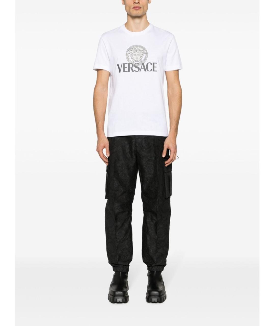VERSACE Белая хлопковая футболка, фото 5