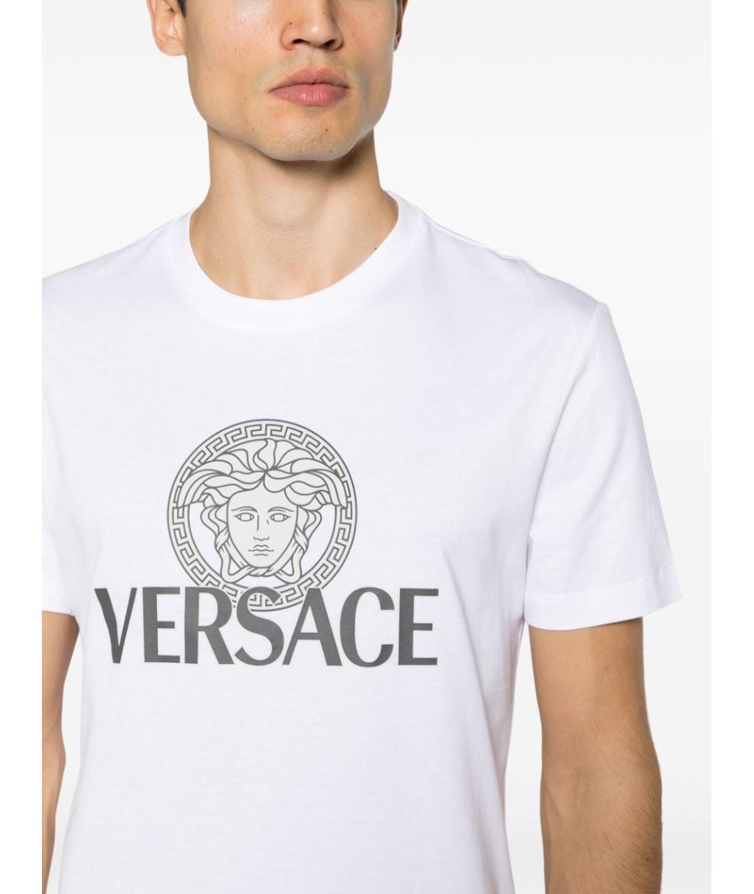 VERSACE Белая хлопковая футболка, фото 2