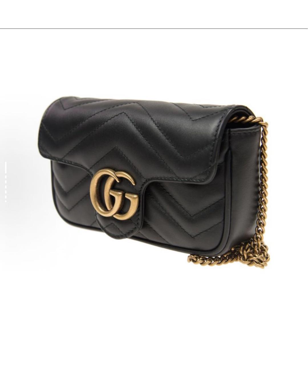 GUCCI Черная кожаная сумка через плечо, фото 2
