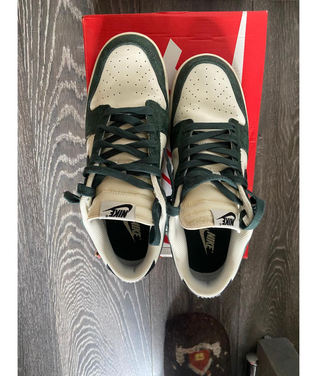 NIKE Зеленые замшевые низкие кроссовки / кеды, фото 2