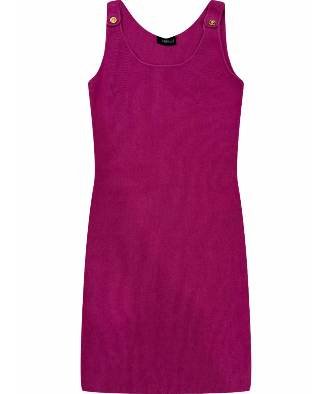 VERSACE Фуксия хлопковое повседневное платье, фото 1