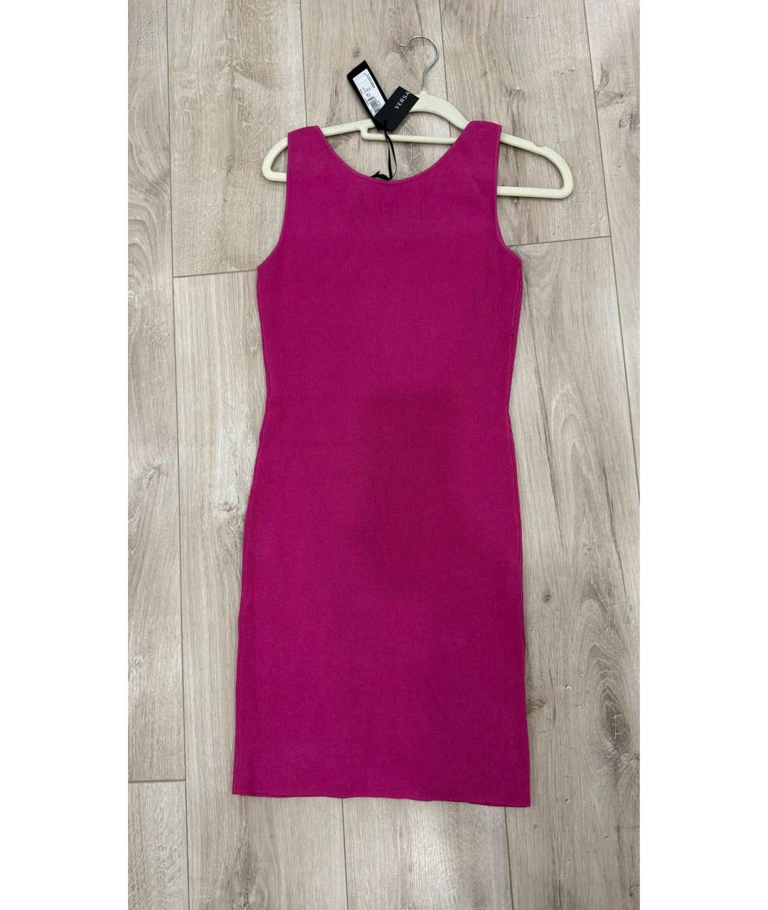 VERSACE Фуксия хлопковое повседневное платье, фото 2