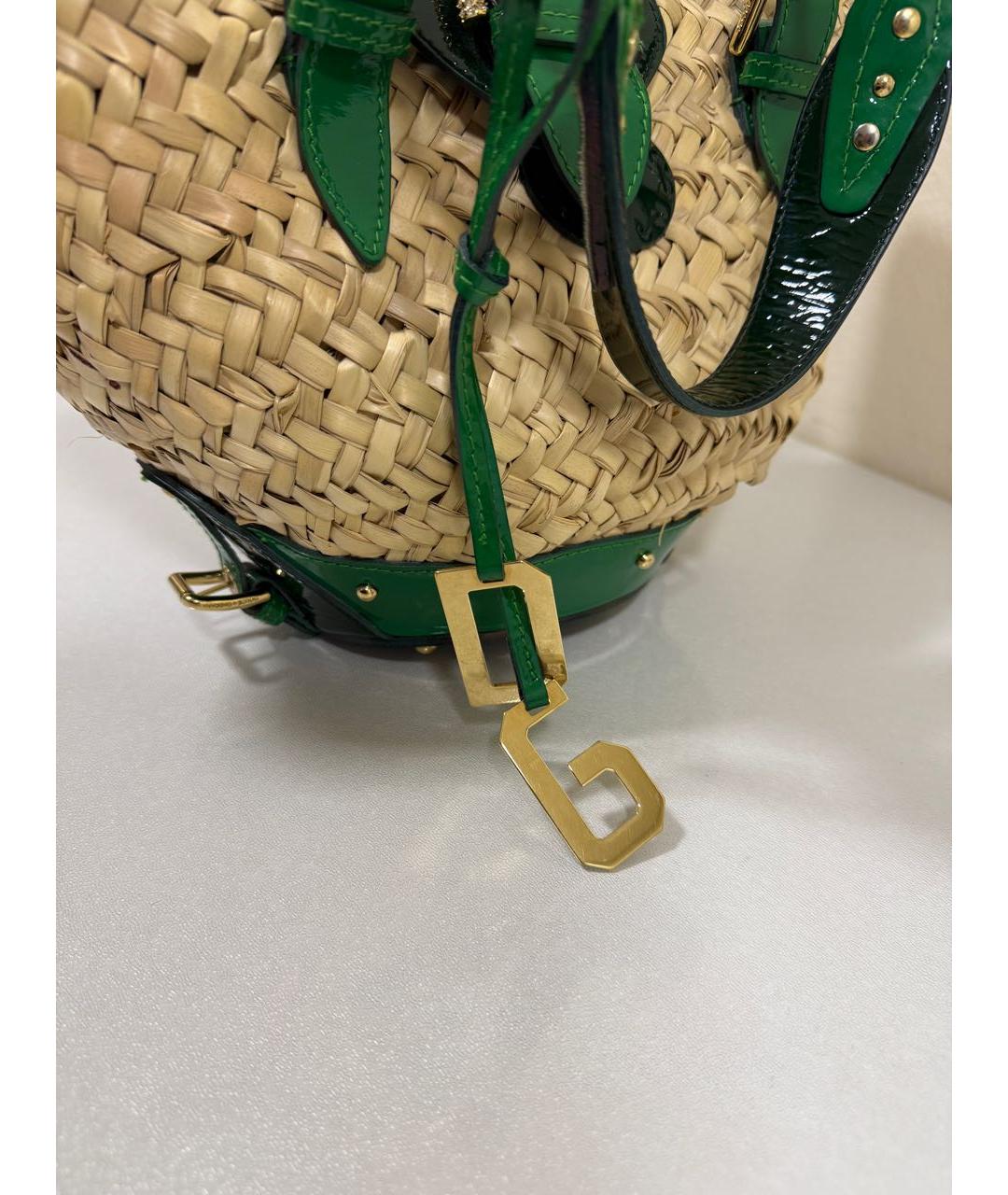 DOLCE&GABBANA Бежевая пелетеная пляжная сумка, фото 2