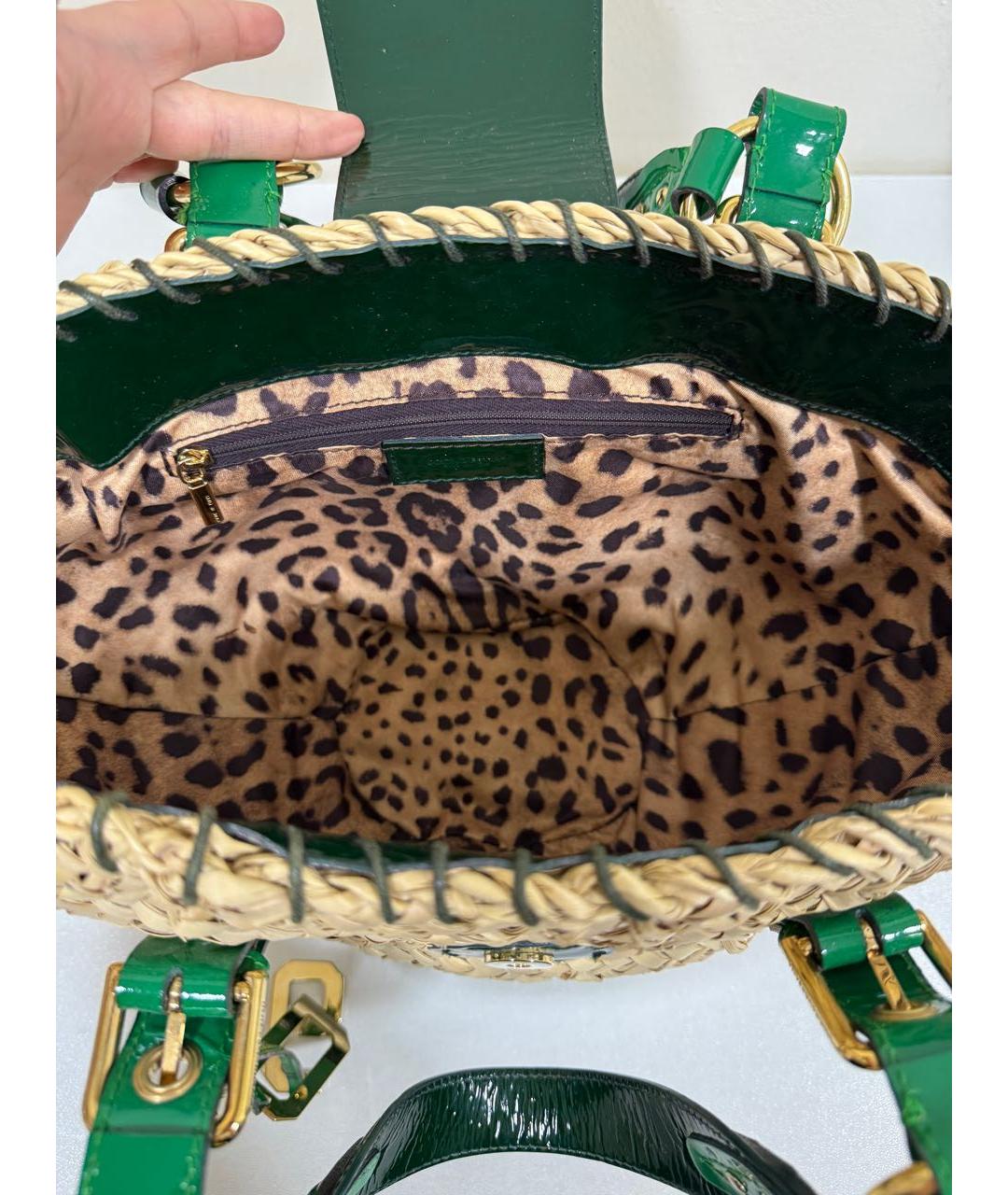 DOLCE&GABBANA Бежевая пелетеная пляжная сумка, фото 4