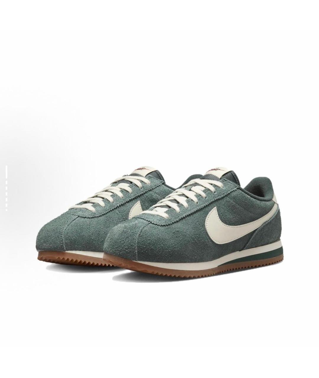 NIKE Зеленые замшевые низкие кроссовки / кеды, фото 3