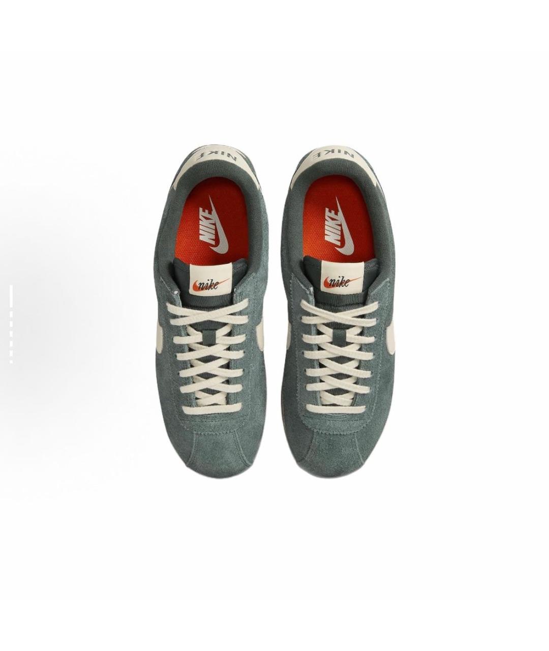 NIKE Зеленые замшевые низкие кроссовки / кеды, фото 4