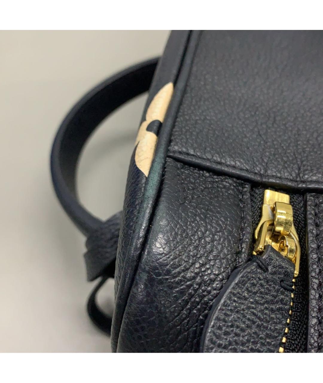 LOUIS VUITTON Черная кожаная сумка с короткими ручками, фото 7