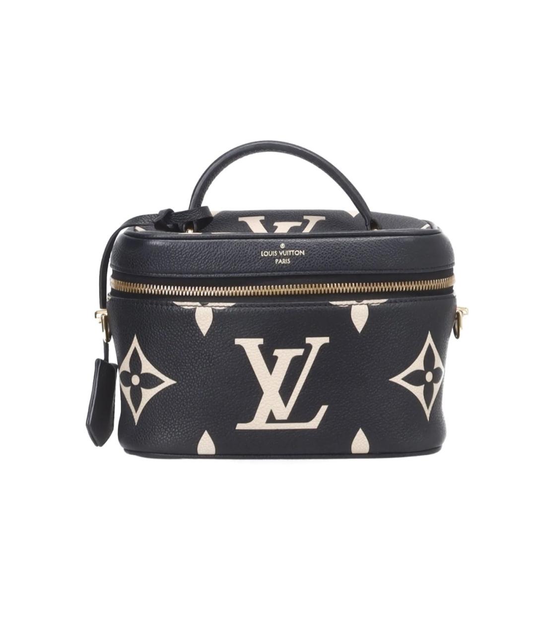 LOUIS VUITTON Черная кожаная сумка с короткими ручками, фото 1