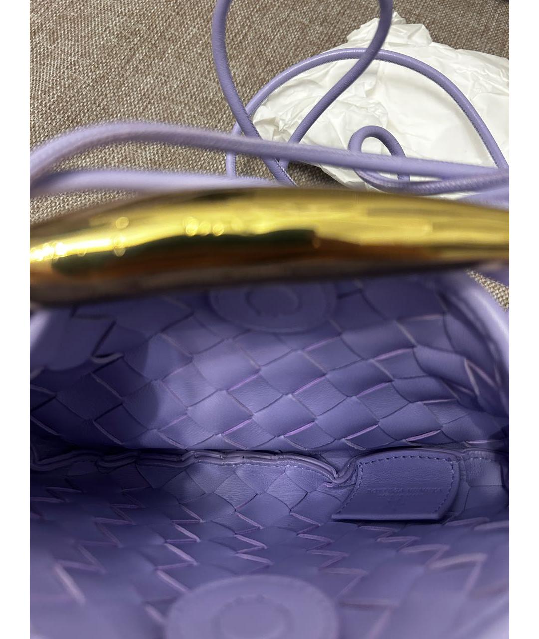 BOTTEGA VENETA Фиолетовая кожаная сумка с короткими ручками, фото 4