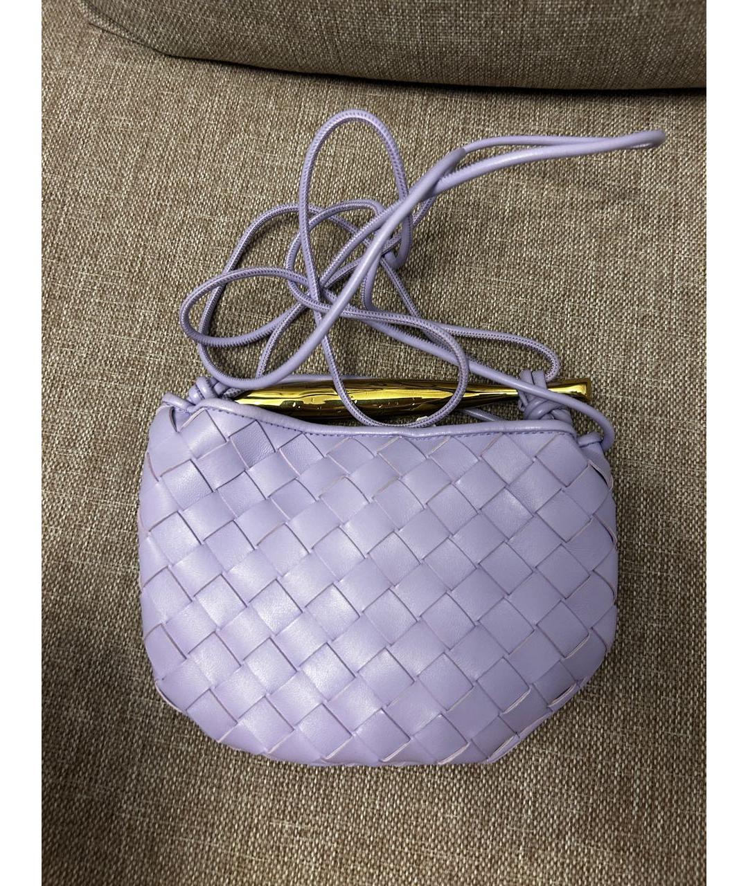 BOTTEGA VENETA Фиолетовая кожаная сумка с короткими ручками, фото 2