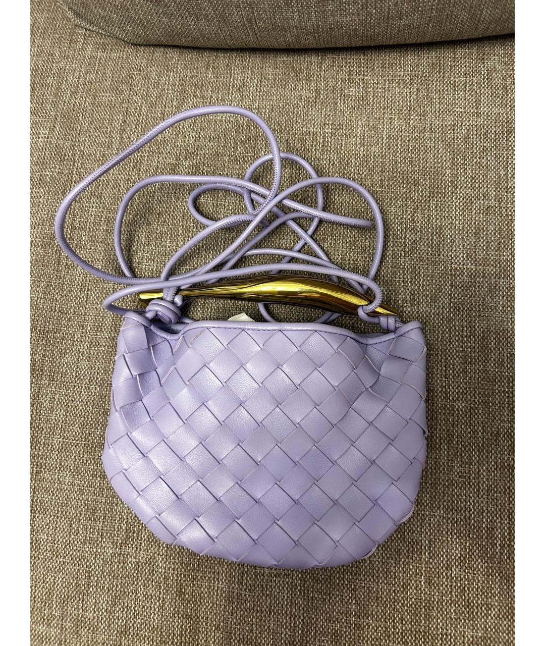 BOTTEGA VENETA Фиолетовая кожаная сумка с короткими ручками, фото 3