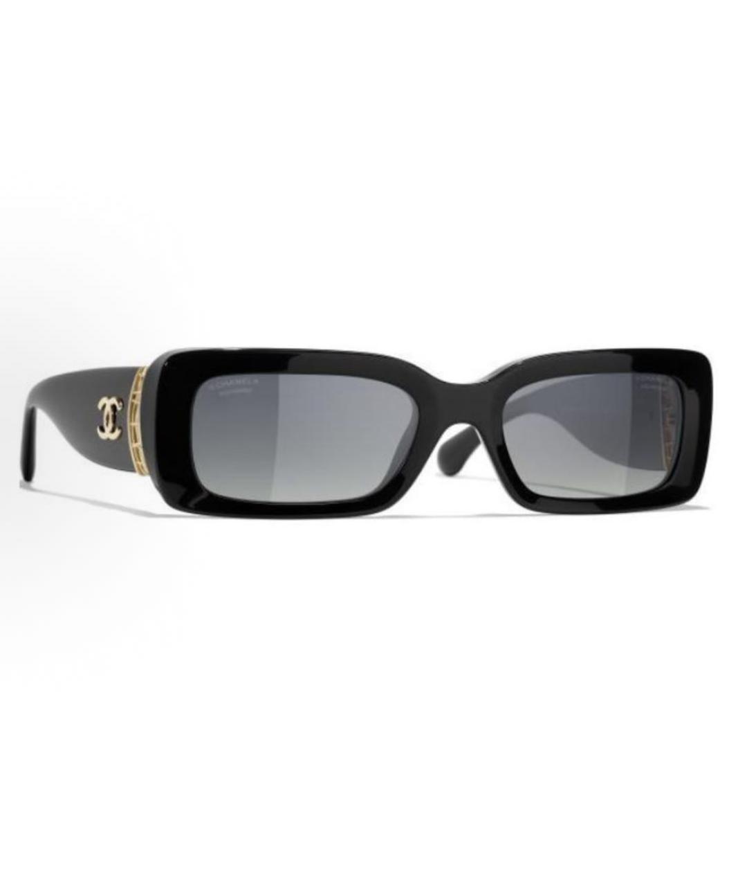 CHANEL Черные пластиковые солнцезащитные очки, фото 1