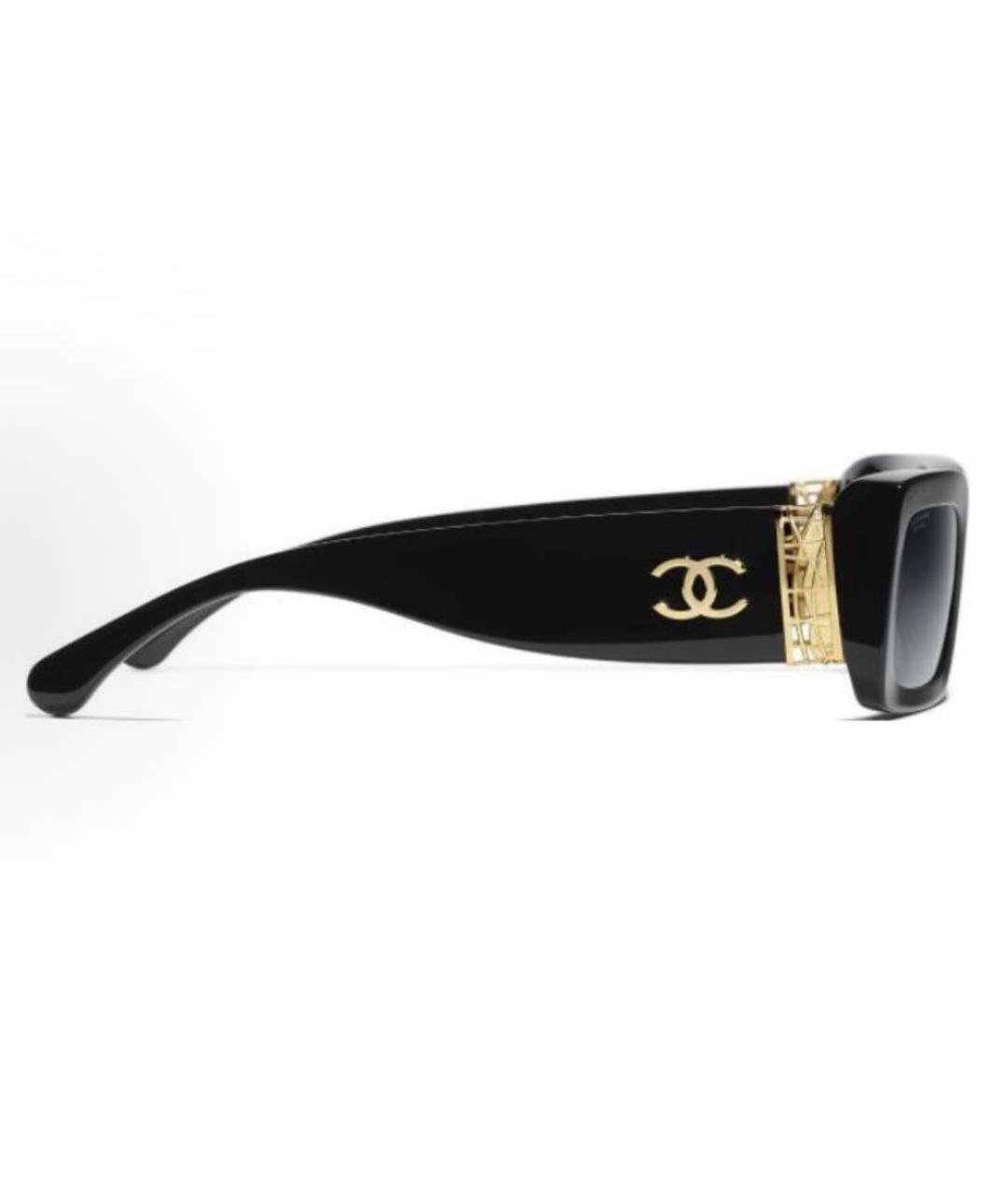 CHANEL Черные пластиковые солнцезащитные очки, фото 3