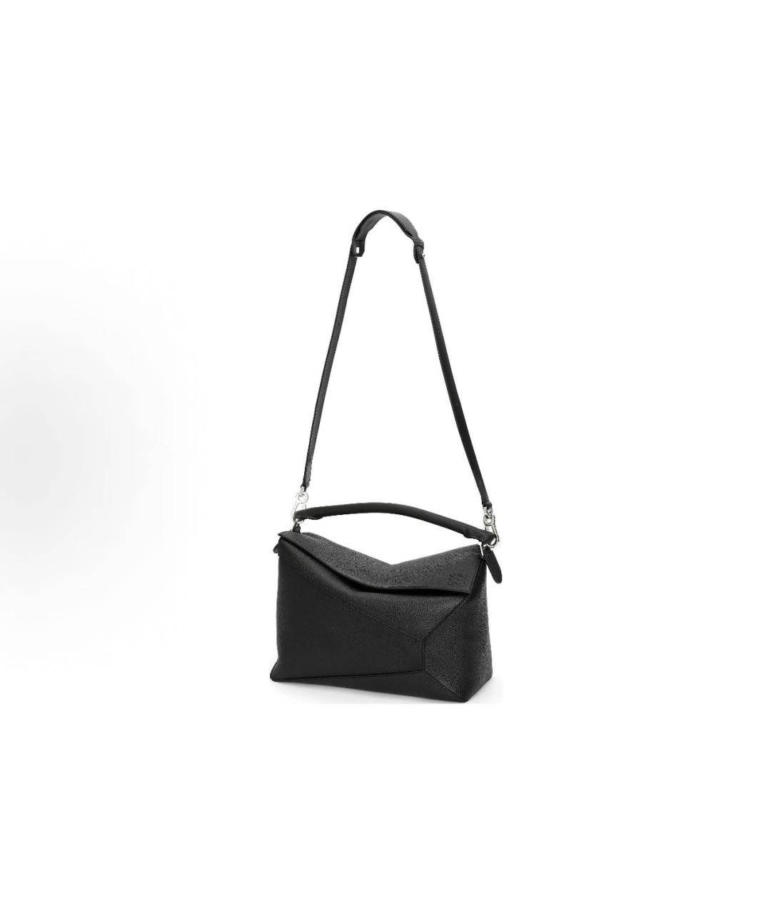 LOEWE Черная кожаная сумка с короткими ручками, фото 3