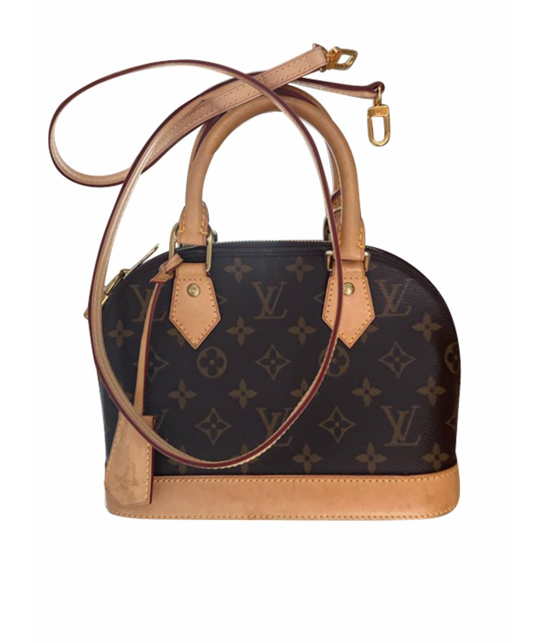 LOUIS VUITTON Коричневая кожаная сумка с короткими ручками, фото 1
