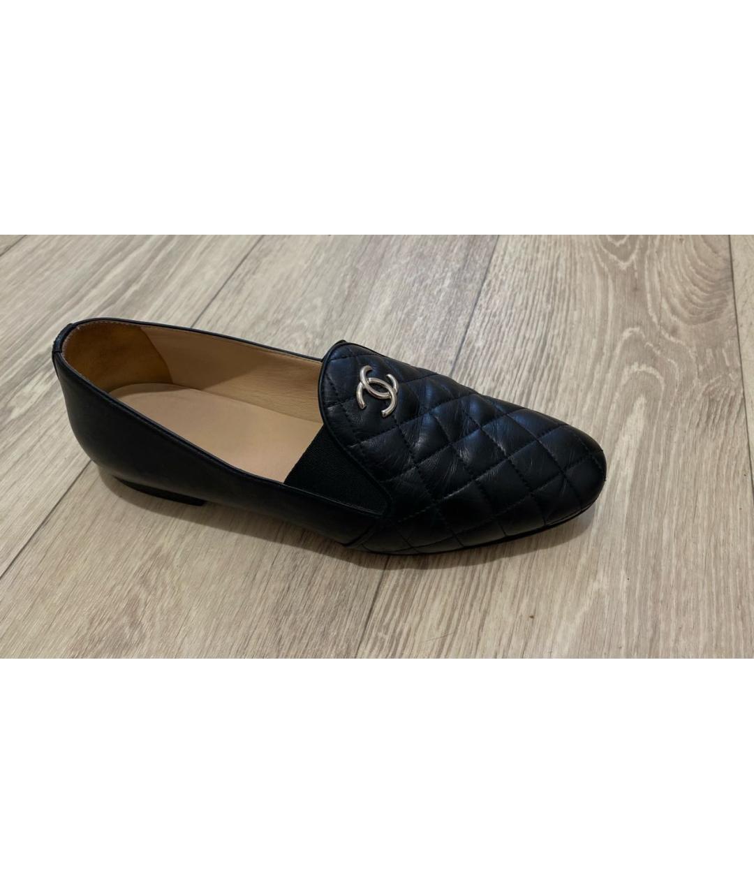 CHANEL Черные кожаные балетки, фото 7