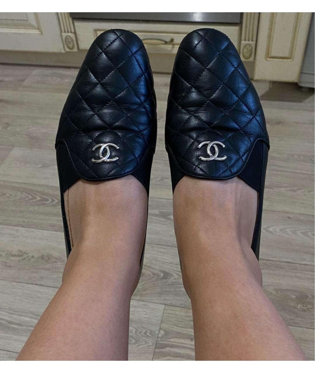 CHANEL Черные кожаные балетки, фото 5