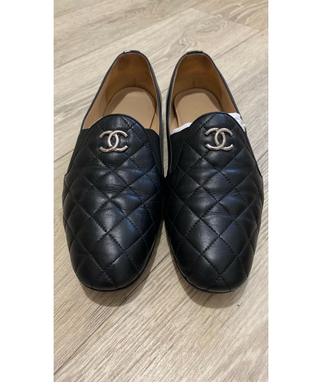 CHANEL Черные кожаные балетки, фото 2