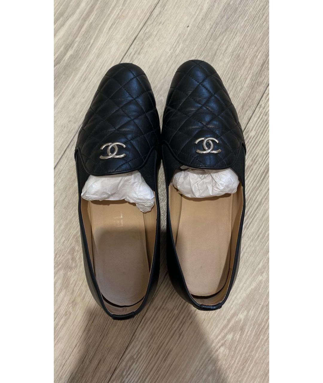 CHANEL Черные кожаные балетки, фото 3