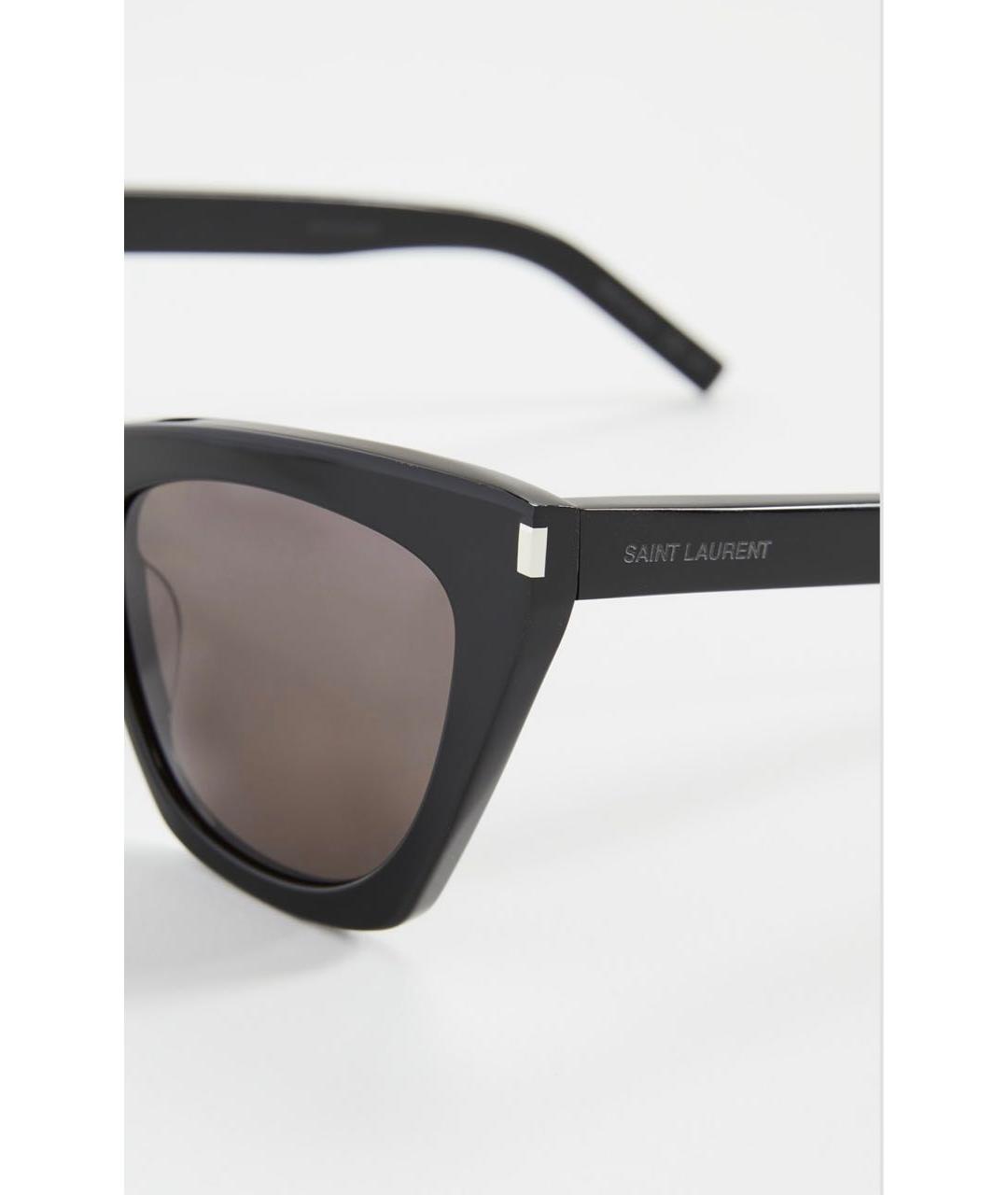 SAINT LAURENT Черные пластиковые солнцезащитные очки, фото 3