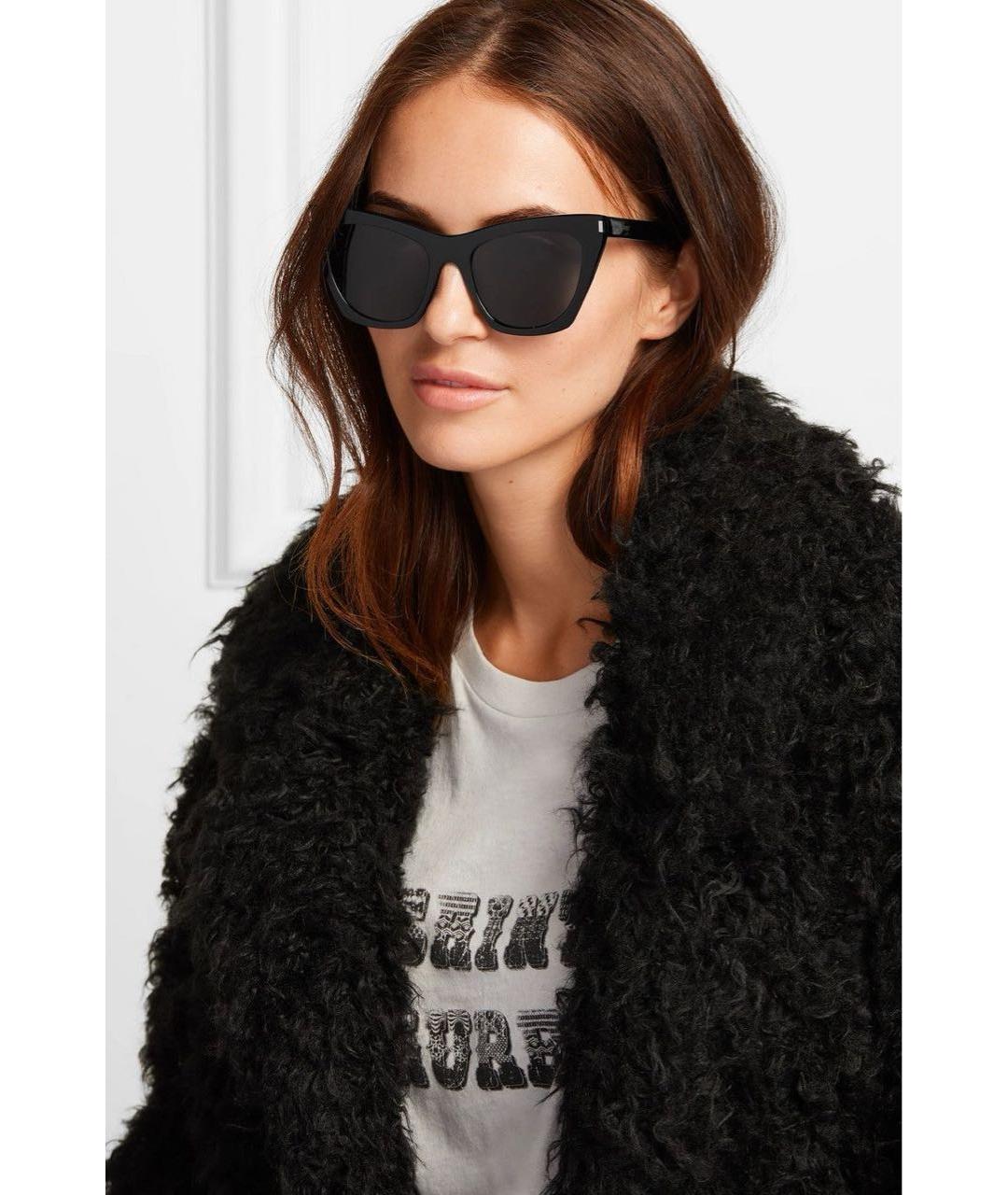 SAINT LAURENT Черные пластиковые солнцезащитные очки, фото 4
