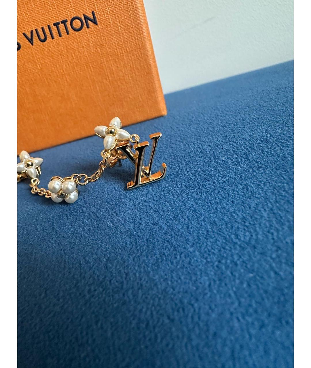 LOUIS VUITTON Золотые металлические серьги, фото 8