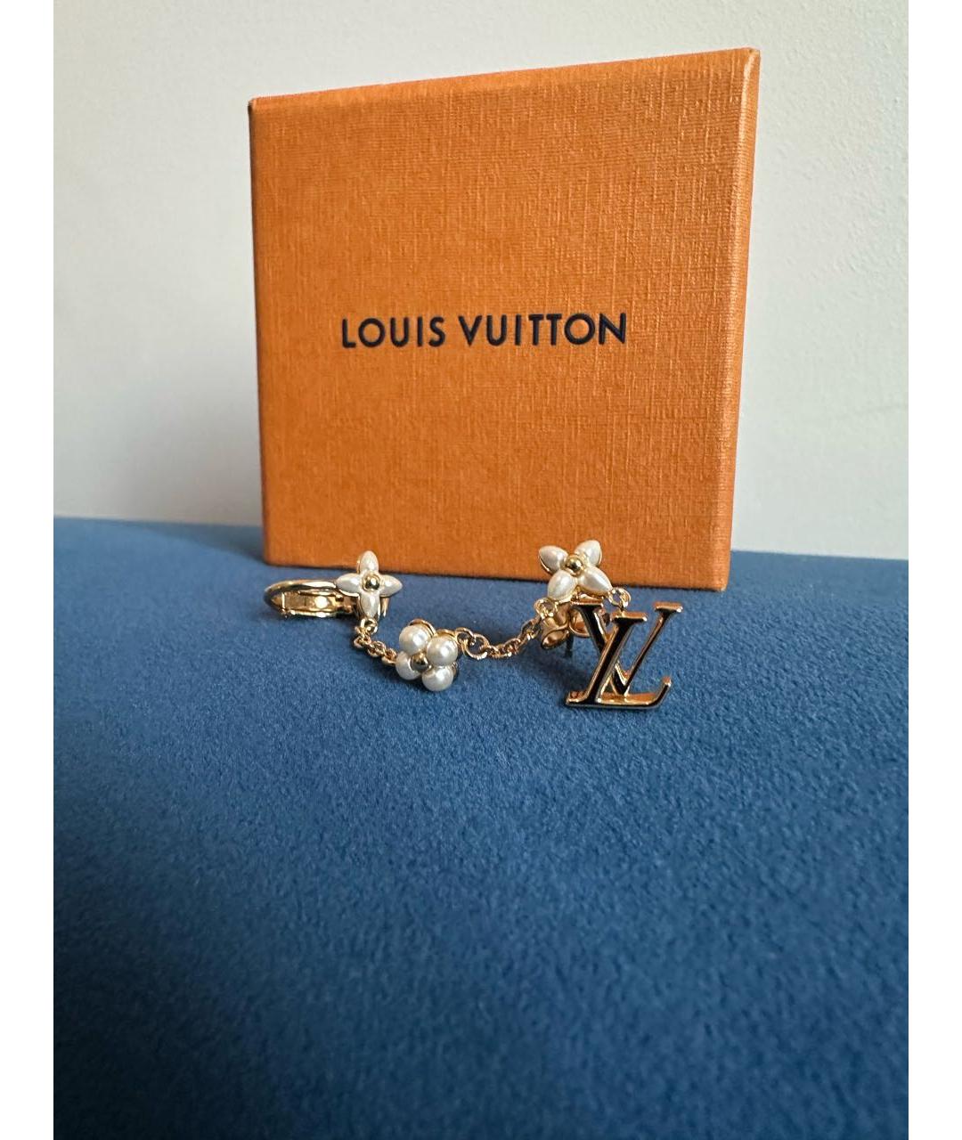 LOUIS VUITTON Золотые металлические серьги, фото 5