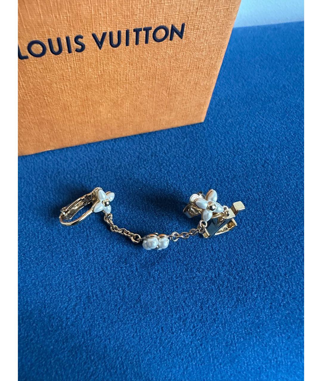 LOUIS VUITTON Золотые металлические серьги, фото 4