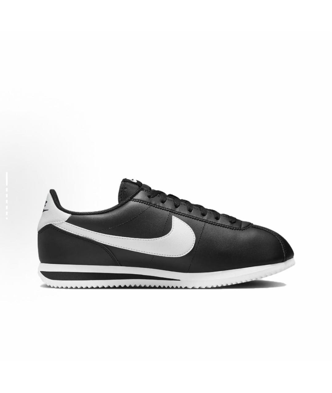 NIKE Черные кожаные низкие кроссовки / кеды, фото 2