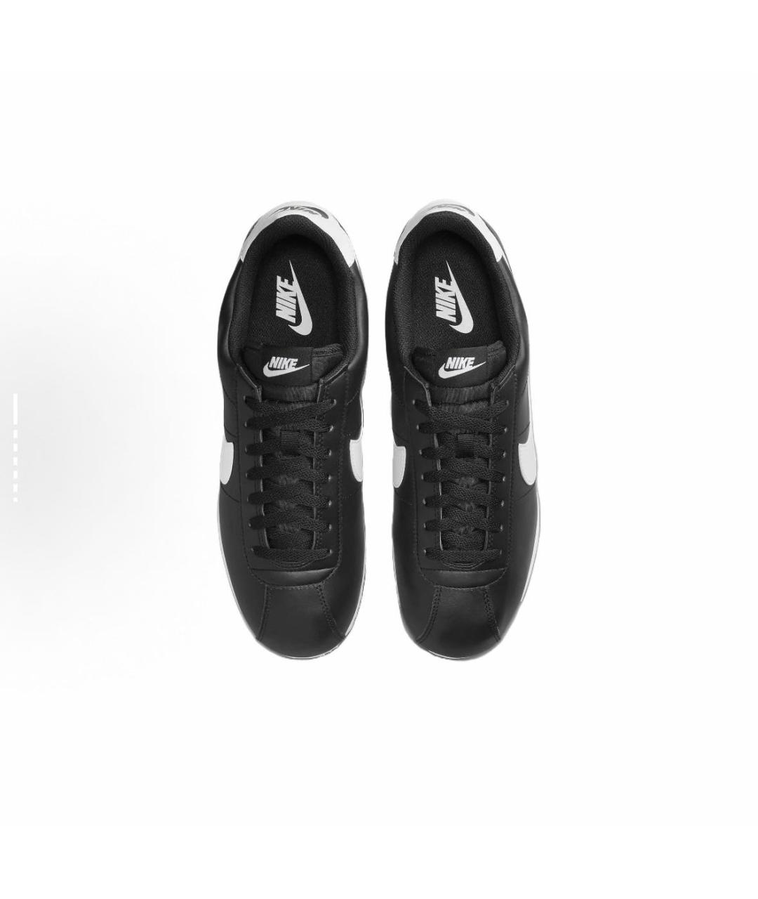 NIKE Черные кожаные низкие кроссовки / кеды, фото 4