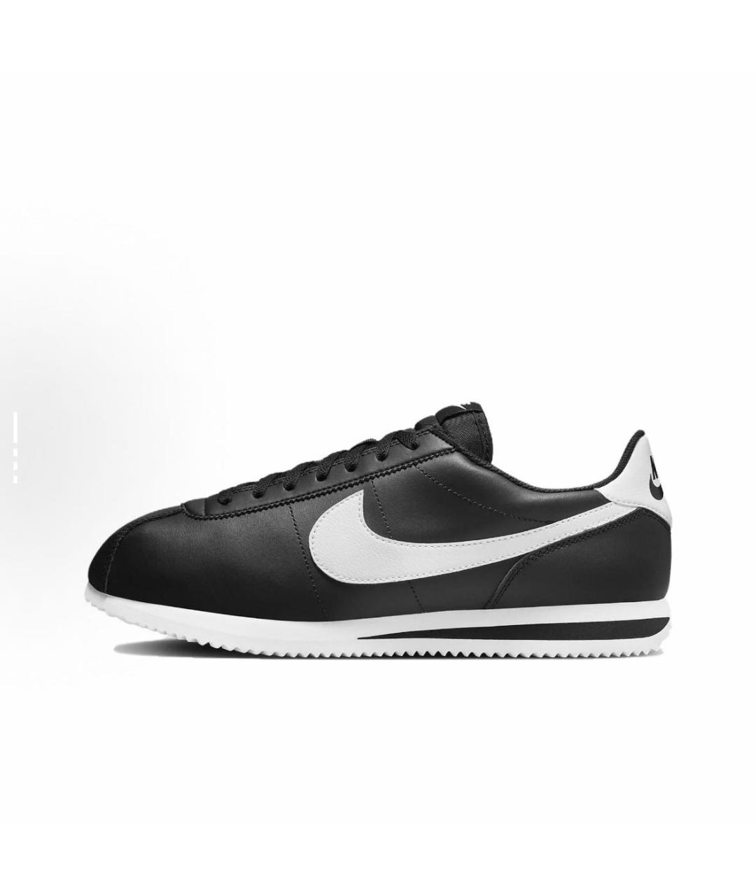 NIKE Черные кожаные низкие кроссовки / кеды, фото 6