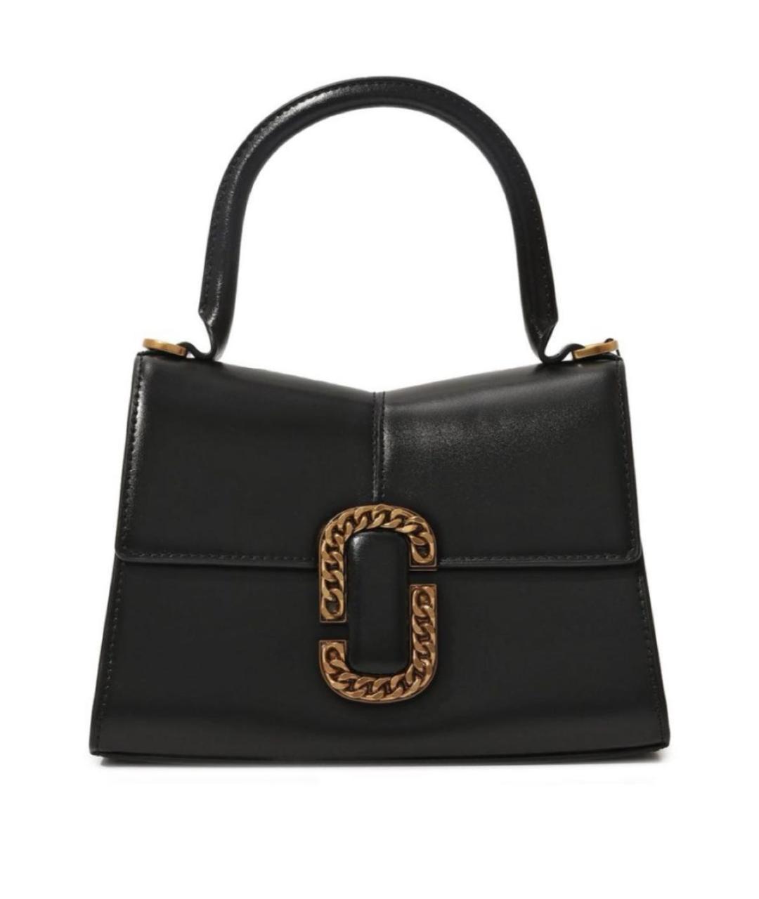 MARC JACOBS Черная кожаная сумка с короткими ручками, фото 1