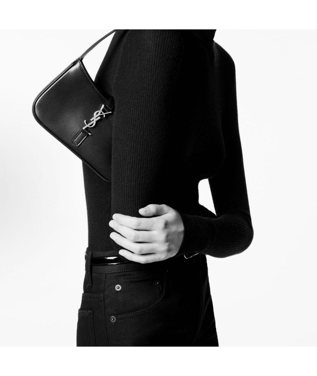 SAINT LAURENT Розовая кожаная сумка с короткими ручками, фото 5