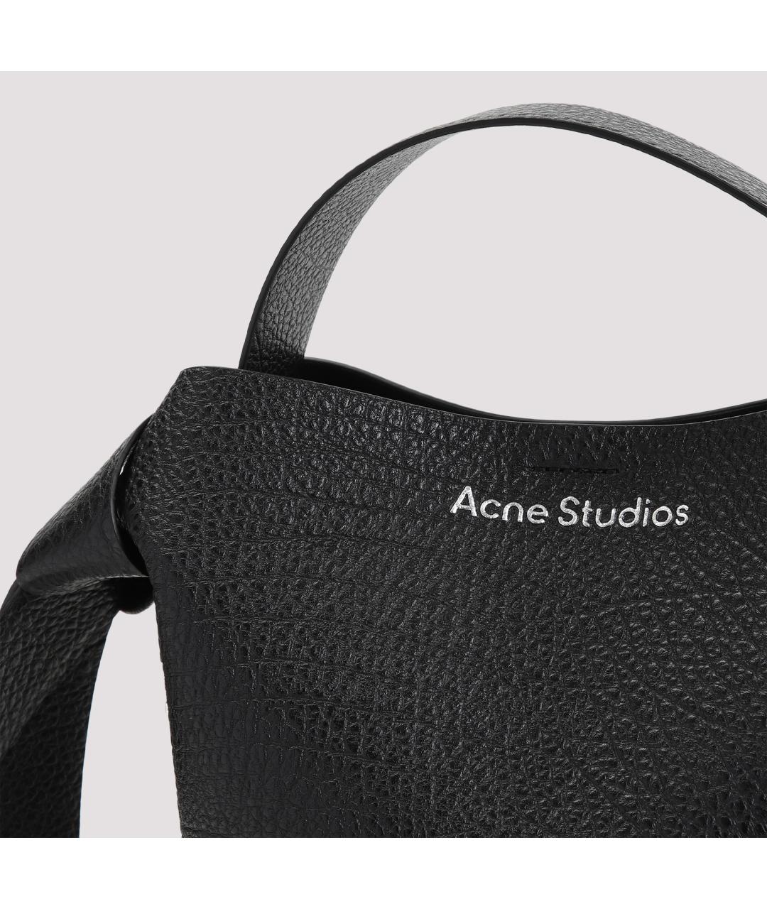 ACNE STUDIOS Черная кожаная сумка тоут, фото 4