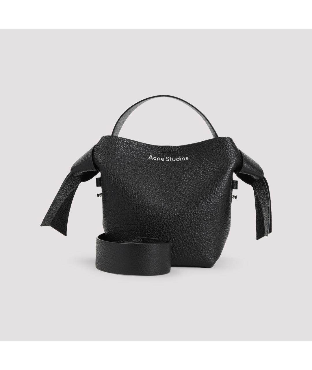 ACNE STUDIOS Черная кожаная сумка тоут, фото 2