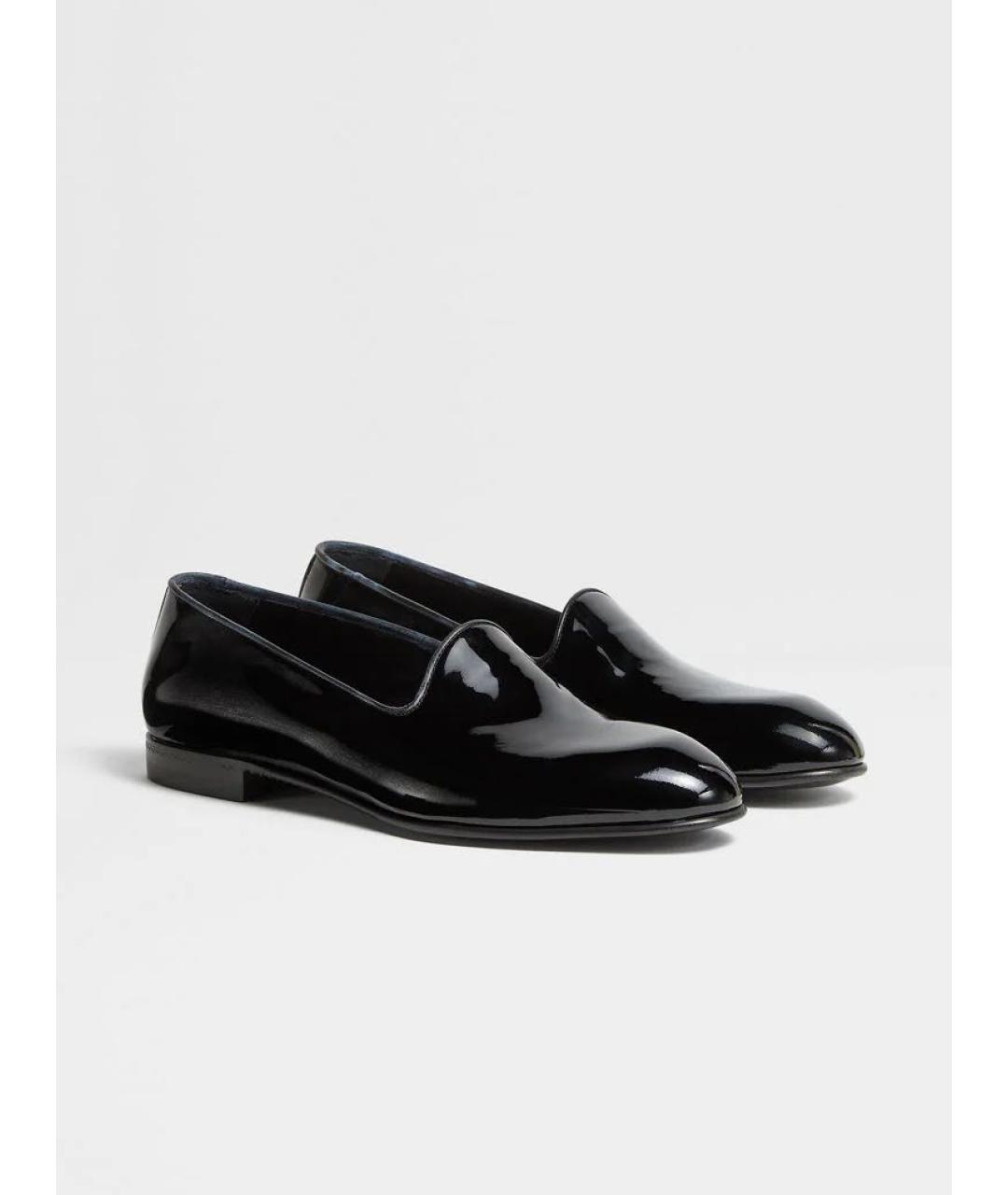 ERMENEGILDO ZEGNA Черные лоферы из лакированной кожи, фото 3